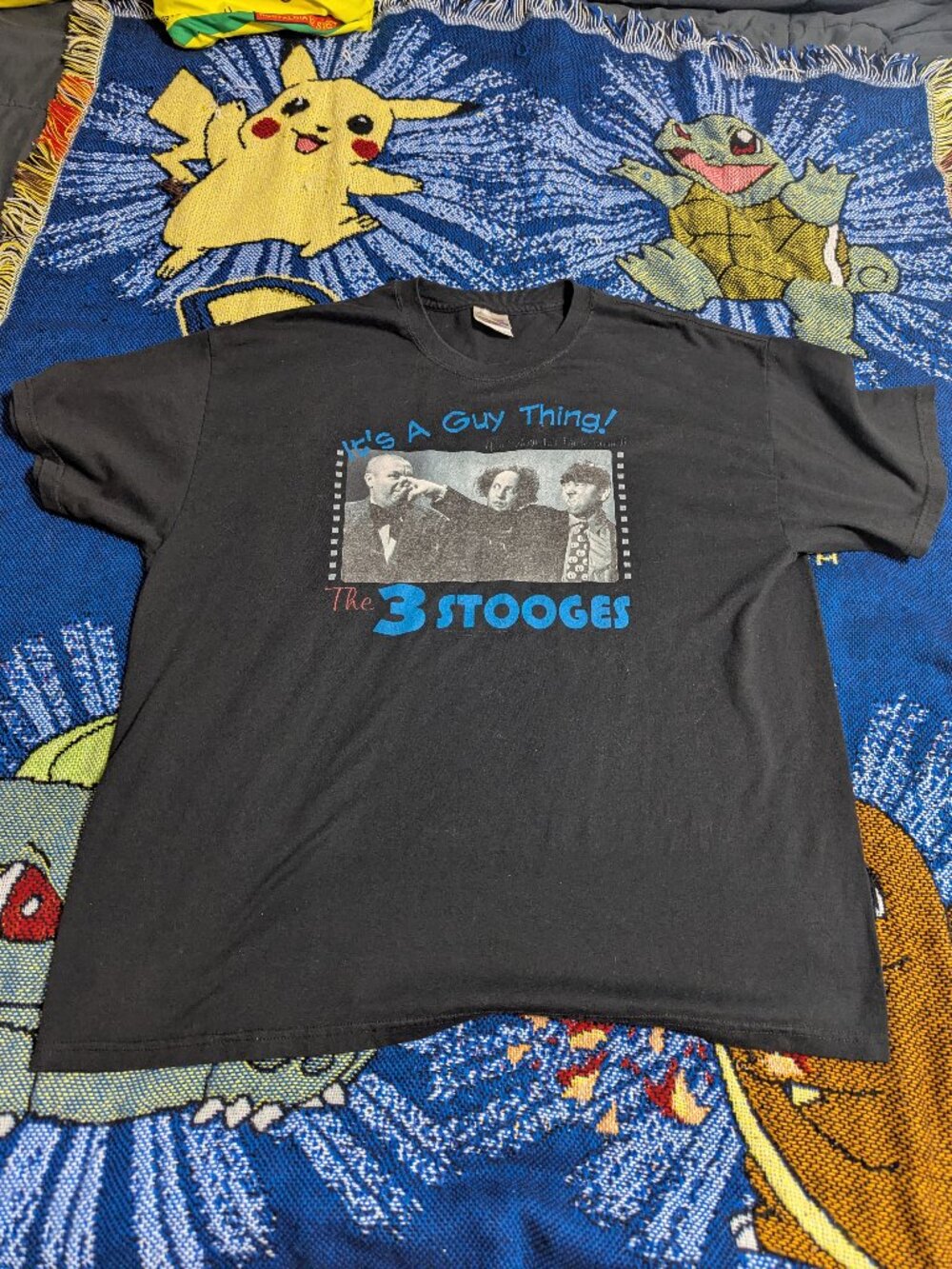 Vintage Y2K The 3 Stooges It's A Guy Thing! Black T-Shirt sz XL
